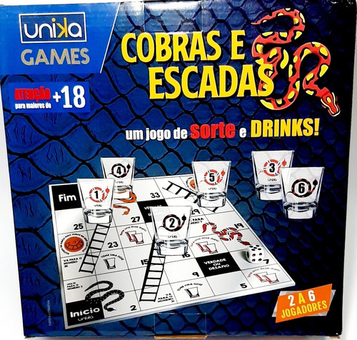 Jogo Cobras E Escadas Tabuleiro De Vidro Drinks Dose E Shot